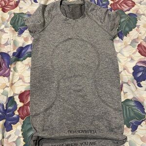 Gray Short Sleeve Athletic Top